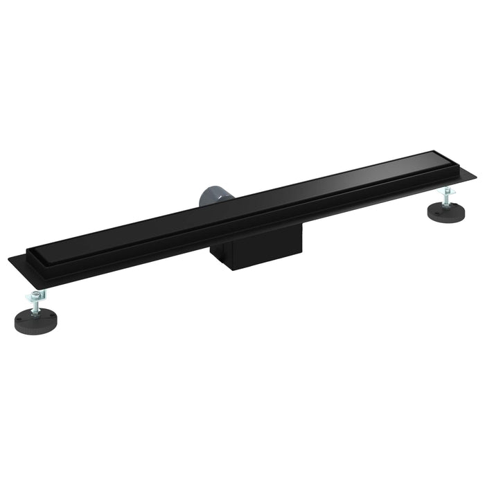 2 în 1 Drenaj pentru duș Negru 80 cm Oțel inoxidabil 304 - WALTI WALTI