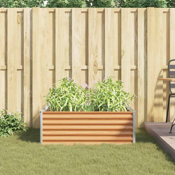 Strat înălțat de grădină 98 x 100 x 36 cm Oțel Galvanizat - WALTI WALTI