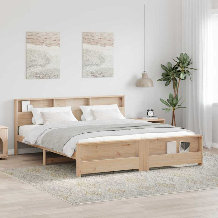 Cadru de pat cu headboard Maro 200 x 200 cm Lemn compozit - WALTI WALTI