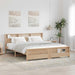 Cadru de pat cu headboard Maro 200 x 200 cm Lemn compozit - WALTI WALTI