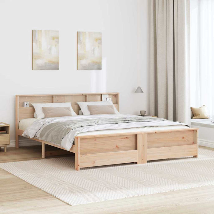 Cadru de pat cu headboard Maro 200 x 200 cm Lemn compozit - WALTI WALTI