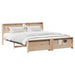 Cadru de pat cu headboard Maro 200 x 200 cm Lemn compozit - WALTI WALTI