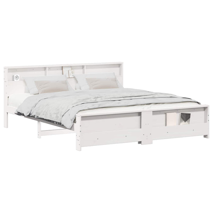 Cadru de pat cu headboard Alb 200 x 200 cm Lemn compozit - WALTI WALTI