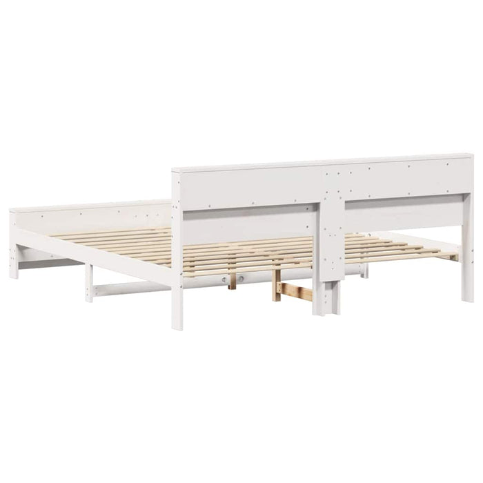 Cadru de pat cu headboard Alb 200 x 200 cm Lemn compozit - WALTI WALTI