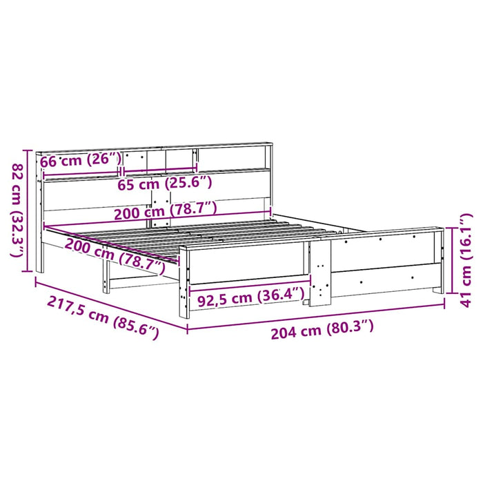 Cadru de pat cu headboard Alb 200 x 200 cm Lemn compozit - WALTI WALTI