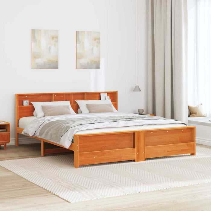 Cadru de pat Maroniu cerat 200 x 200 cm Lemn masiv de pin - WALTI WALTI