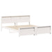 Cadru de pat cu raft Alb 180 x 200 cm Lemn masiv de pin - WALTI WALTI