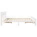 Cadru de pat cu raft Alb 180 x 200 cm Lemn masiv de pin - WALTI WALTI