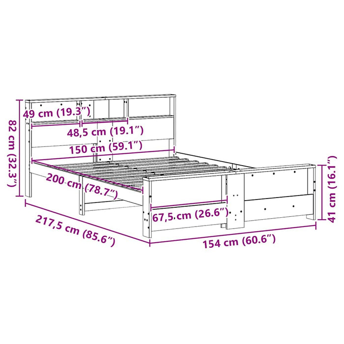 Cadru de pat cu headboard Maro 150 x 200 cm Lemn compozit - WALTI WALTI
