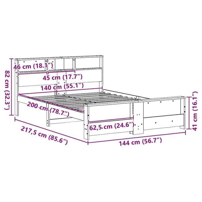 Cadru de pat cu headboard Maro 140 x 200 cm Lemn compozit - WALTI WALTI