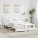 Cadru de pat cu headboard Alb 140 x 200 cm Lemn compozit - WALTI WALTI