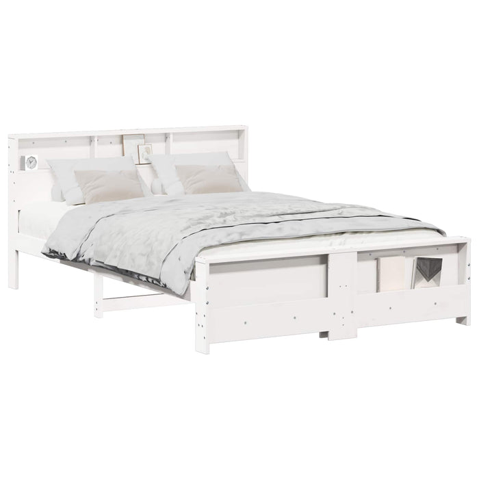 Cadru de pat cu headboard Alb 140 x 200 cm Lemn compozit - WALTI WALTI