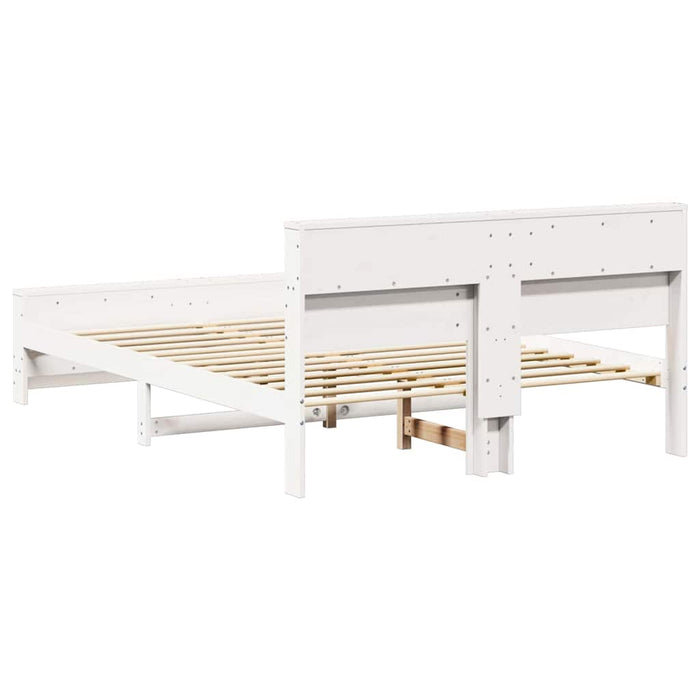 Cadru de pat cu headboard Alb 140 x 200 cm Lemn compozit - WALTI WALTI