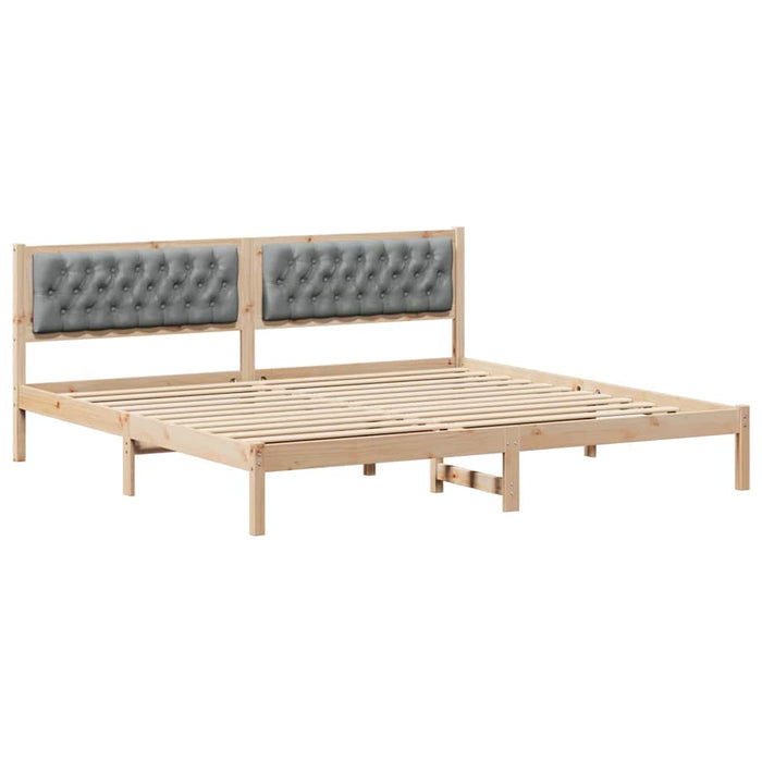 Cadru de pat cu headboard Gri deschis 200 x 200 cm țesătură - WALTI WALTI