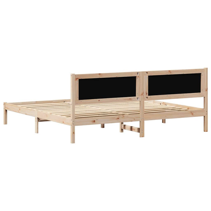 Cadru de pat cu headboard Gri deschis 200 x 200 cm țesătură - WALTI WALTI