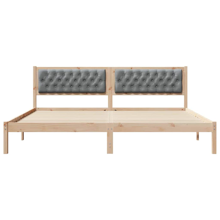 Cadru de pat cu headboard Gri deschis 200 x 200 cm țesătură - WALTI WALTI