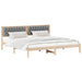 Cadru de pat cu headboard Gri deschis 200 x 200 cm țesătură - WALTI WALTI