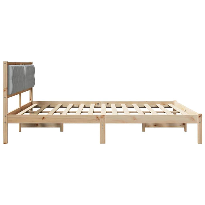 Cadru de pat cu headboard Gri deschis 200 x 200 cm țesătură - WALTI WALTI
