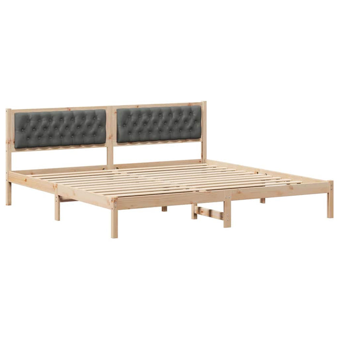 Cadru de pat cu headboard Gri închis 200 x 200 cm țesătură - WALTI WALTI