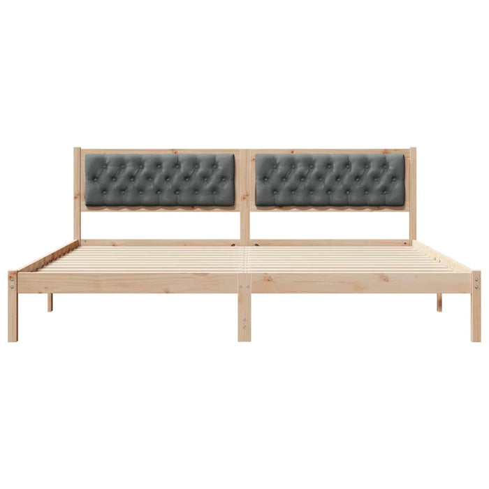 Cadru de pat cu headboard Gri închis 200 x 200 cm țesătură - WALTI WALTI
