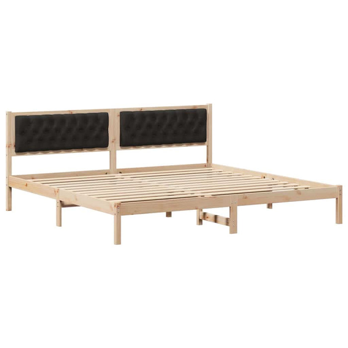Cadru de pat cu headboard Negru 200 x 200 cm țesătură - WALTI WALTI