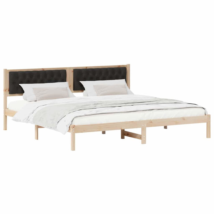 Cadru de pat cu headboard Negru 200 x 200 cm țesătură - WALTI WALTI