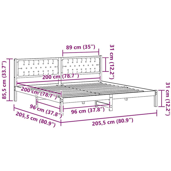 Cadru de pat cu headboard Negru 200 x 200 cm țesătură - WALTI WALTI