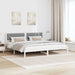 Cadru de pat cu headboard Gri deschis 200 x 200 cm țesătură - WALTI WALTI