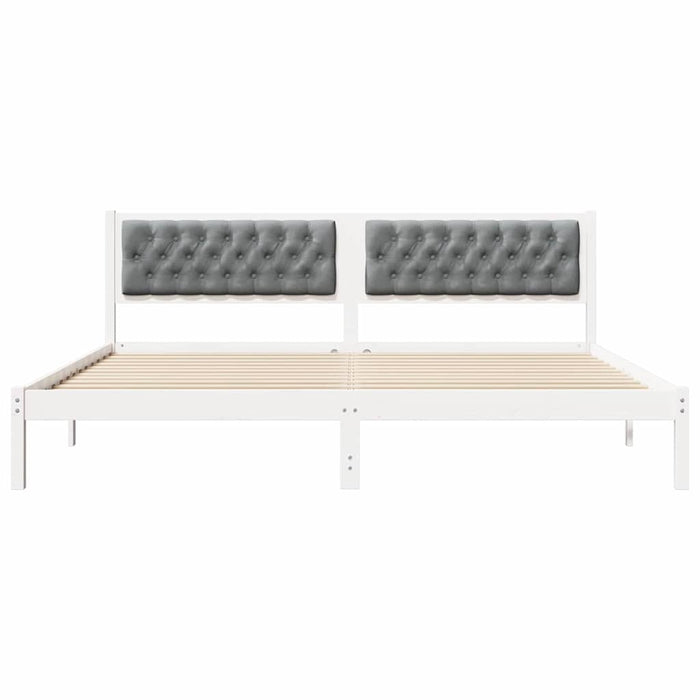 Cadru de pat cu headboard Gri deschis 200 x 200 cm țesătură - WALTI WALTI