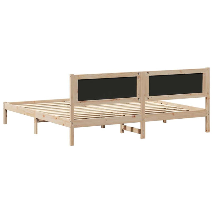 Cadru de pat Gri deschis 200 x 200 cm Lemn de pin masiv - WALTI WALTI