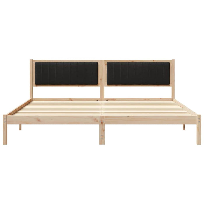 Cadru de pat cu headboard Negru 200 x 200 cm Lemn de pin masiv - WALTI WALTI