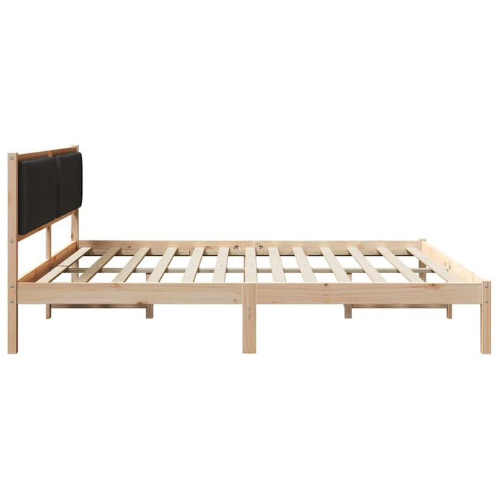 Cadru de pat cu headboard Negru 200 x 200 cm Lemn de pin masiv - WALTI WALTI