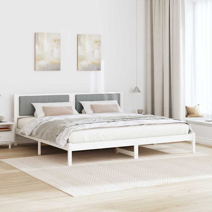 Cadru de pat Gri deschis 200 x 200 cm Lemn de pin masiv - WALTI WALTI