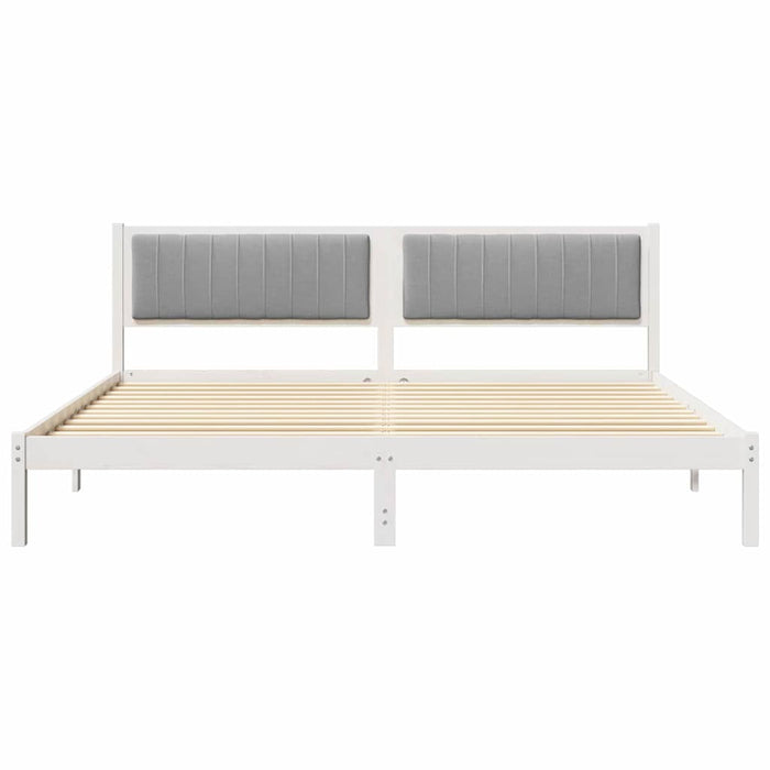 Cadru de pat Gri deschis 200 x 200 cm Lemn de pin masiv - WALTI WALTI