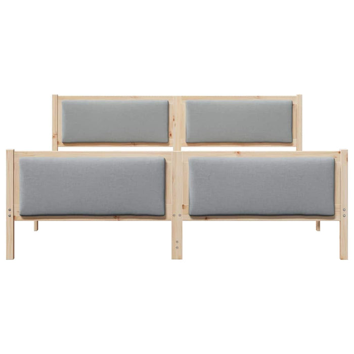 Cadru de pat cu headboard Gri deschis 200 x 200 cm țesătură - WALTI WALTI