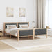Cadru de pat cu headboard Gri închis 200 x 200 cm țesătură - WALTI WALTI