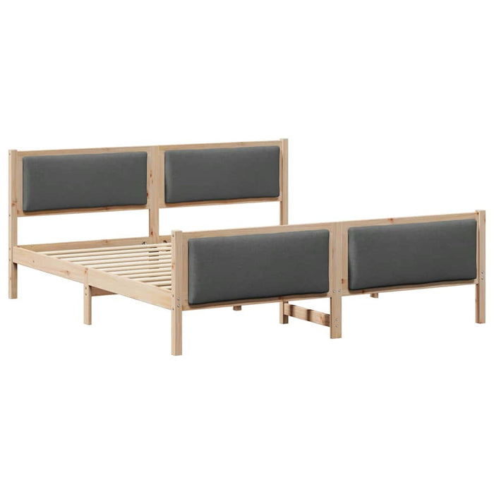 Cadru de pat cu headboard Gri închis 200 x 200 cm țesătură - WALTI WALTI