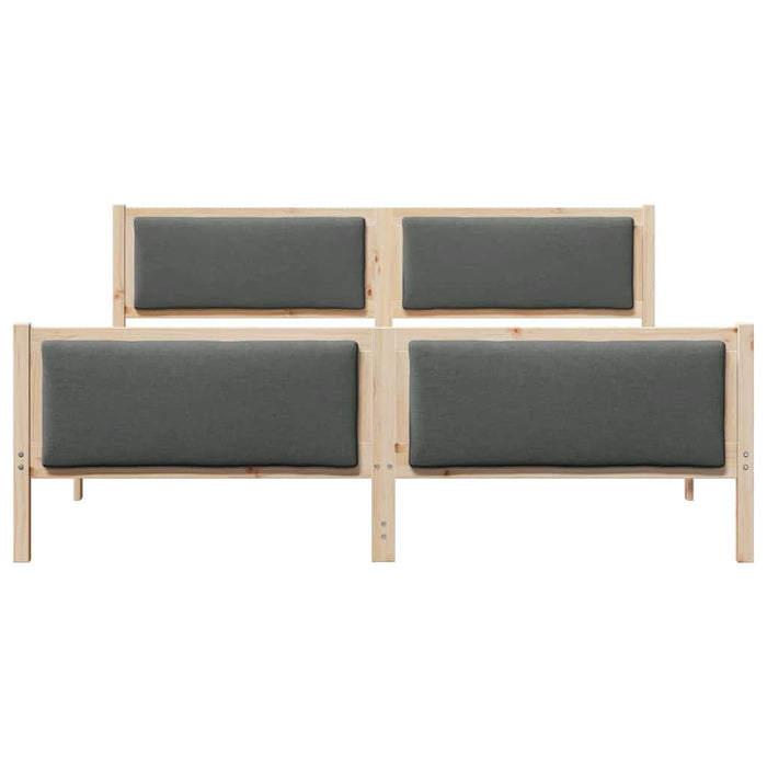 Cadru de pat cu headboard Gri închis 200 x 200 cm țesătură - WALTI WALTI