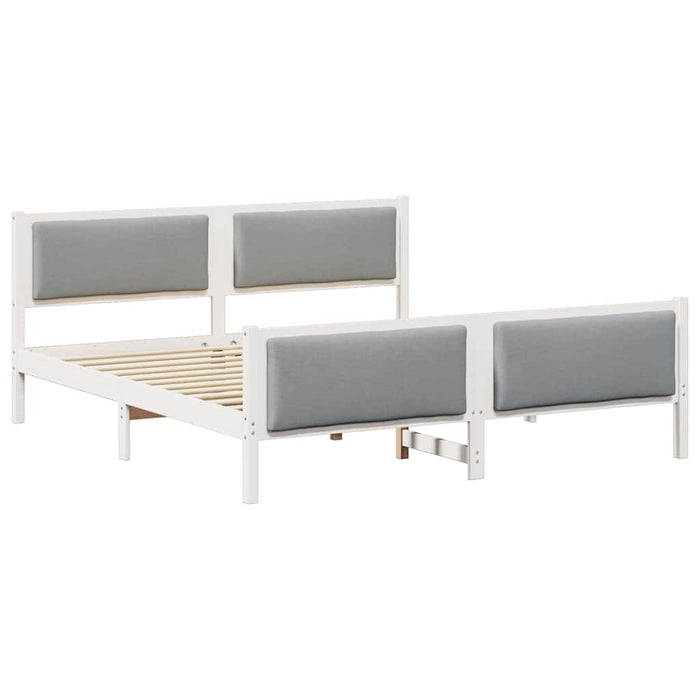 Cadru de pat cu headboard Gri deschis 200 x 200 cm țesătură - WALTI WALTI