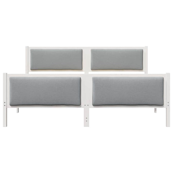 Cadru de pat cu headboard Gri deschis 200 x 200 cm țesătură - WALTI WALTI