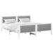 Cadru de pat cu headboard Gri deschis 200 x 200 cm țesătură - WALTI WALTI
