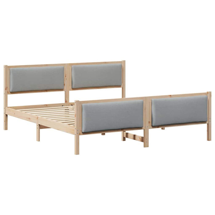 Cadru de pat cu headboard Gri deschis 180 x 200 cm țesătură - WALTI WALTI