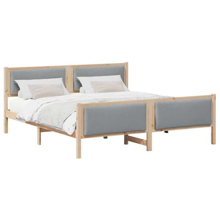 Cadru de pat cu headboard Gri deschis 180 x 200 cm țesătură - WALTI WALTI