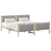 Cadru de pat cu headboard Gri deschis 180 x 200 cm țesătură - WALTI WALTI