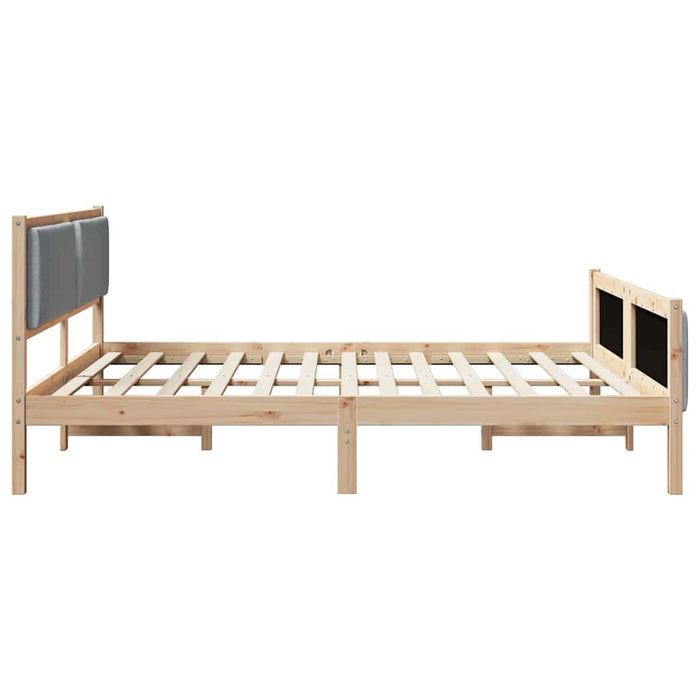 Cadru de pat cu headboard Gri deschis 180 x 200 cm țesătură - WALTI WALTI