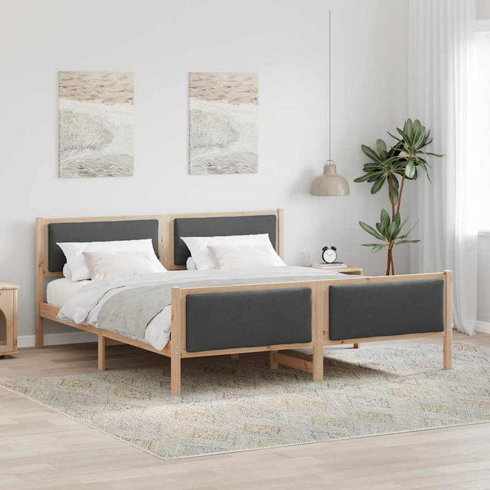 Cadru de pat cu headboard Gri închis 180 x 200 cm țesătură - WALTI WALTI