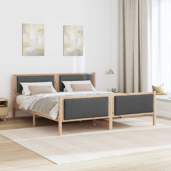 Cadru de pat cu headboard Gri închis 180 x 200 cm țesătură - WALTI WALTI