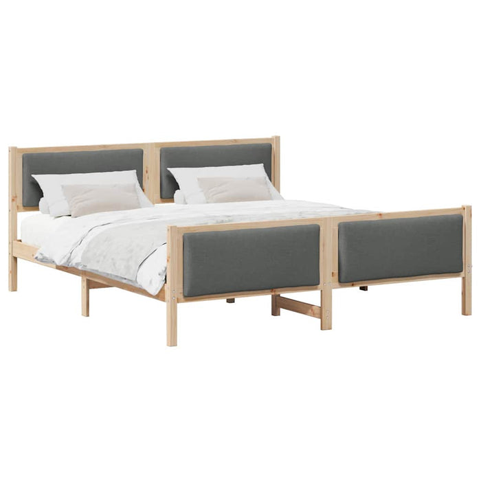 Cadru de pat cu headboard Gri închis 180 x 200 cm țesătură - WALTI WALTI