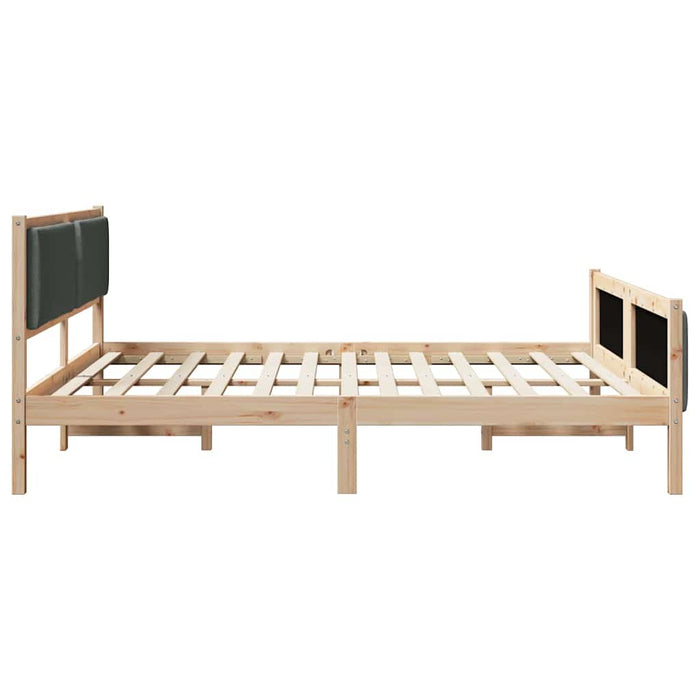 Cadru de pat cu headboard Gri închis 180 x 200 cm țesătură - WALTI WALTI