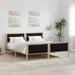 Cadru de pat cu headboard Negru 180 x 200 cm țesătură - WALTI WALTI